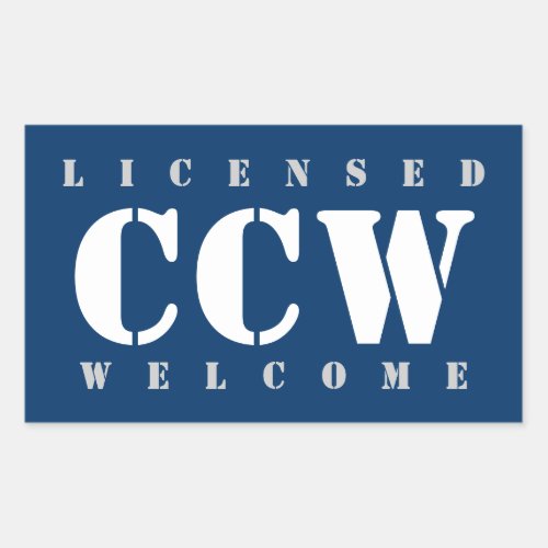 Licensed CCW Welcome Rectangular Sticker