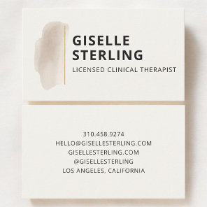 Licensed Clinical Therapist Neutral Beige Business Card