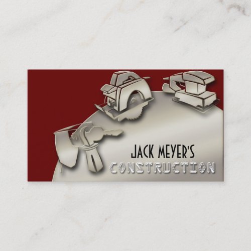 Licensed Contractor Construction Business Tools Business Card