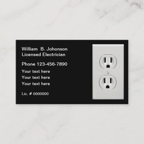 LIcensed Electrician Modern Business Card