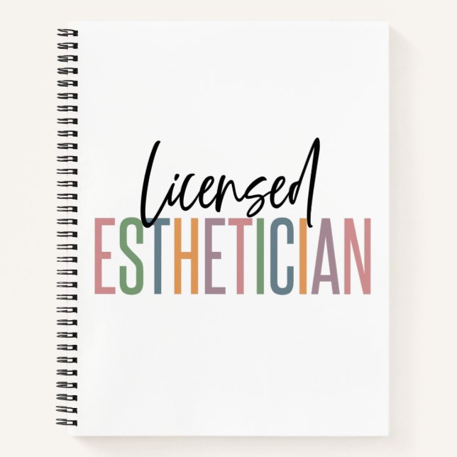 Licensed Esthetician Cosmetologist Beautician Notebook (Front)