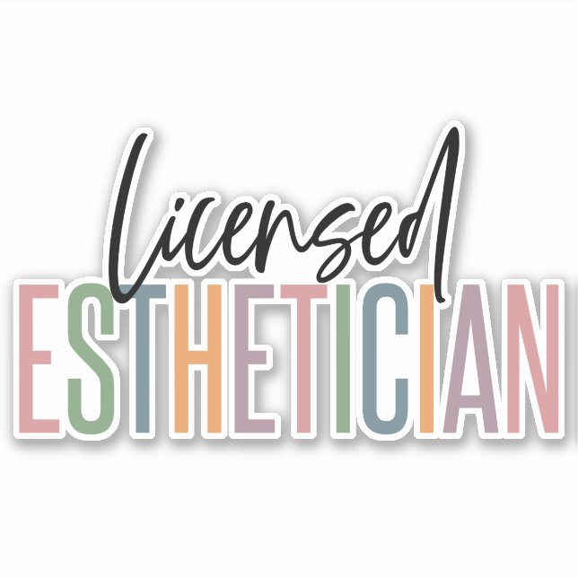 Licensed Esthetician Cosmetologist Beautician Sticker (Front)