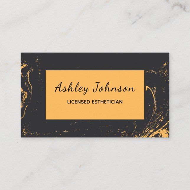 Licensed Esthetician Cosmetologist Modern Marble  Business Card (Front)