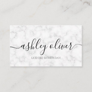 Licensed Esthetician Marble Business Card