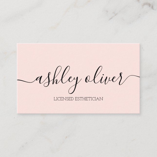 Licensed Esthetician Pink Business Card (Front)
