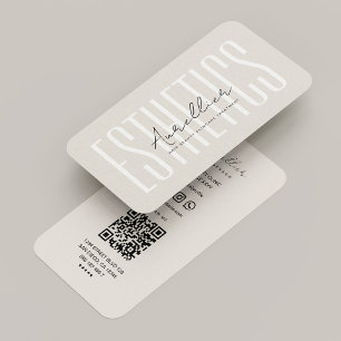 Licensed Esthetician Sand Minimal QR Code Business Card