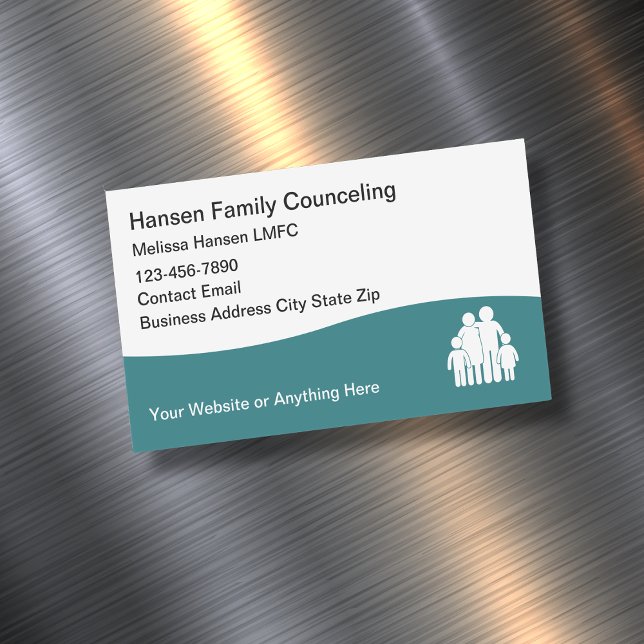Licensed Family Counselor Mental Health Business Card Magnet (Creator Uploaded)