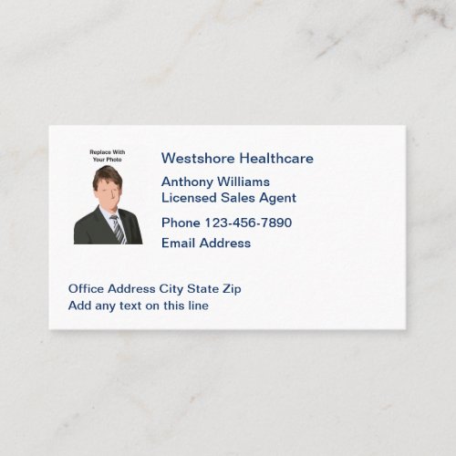 Licensed Healthcare Sales Agent Photo  Business Card