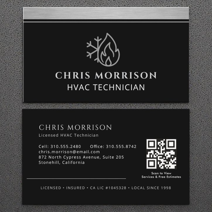 Licensed Hvac Specialist QR Code Business Card