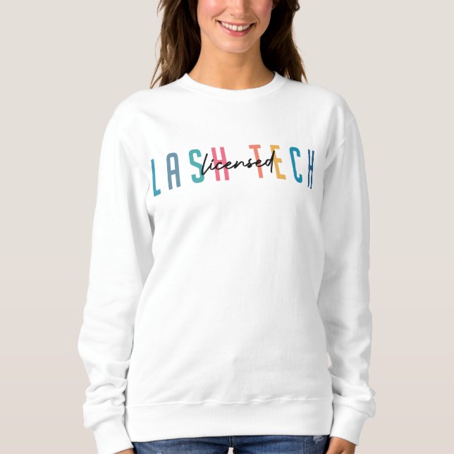 Licensed Lash Tech Lash Technician Retro Sweatshirt (Front)