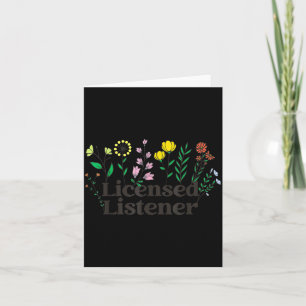 Licensed listener retro boho flower counselor card