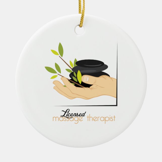 Licensed Massage Therapist Ceramic Ornament (Front)