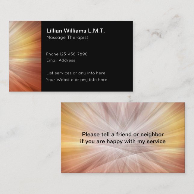 Licensed Massage Therapist Design Business Card (Front/Back)