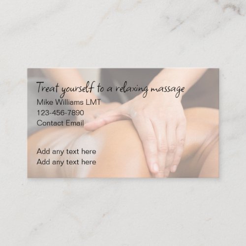 Licensed Massage Therapist Simple Business Cards