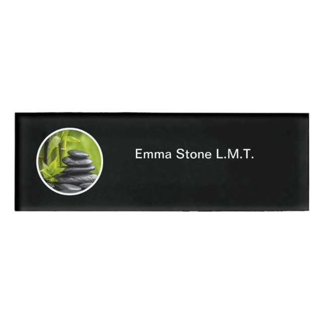 Licensed Massage Therapist Simple Modern Name Tag (Front)