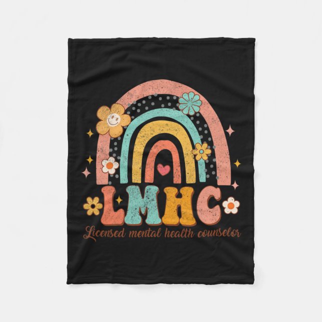 Licensed Mental Health Counselor Therapist Groovy  Fleece Blanket (Front)