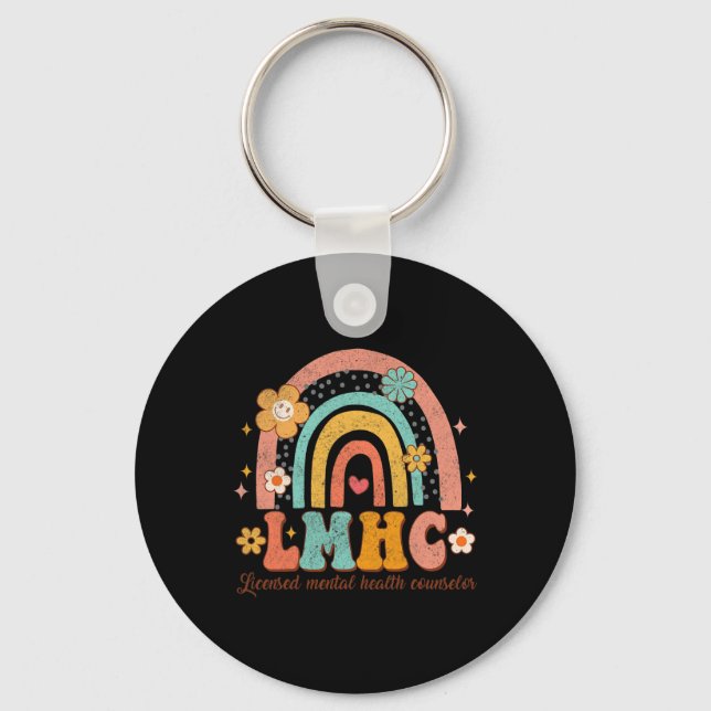 Licensed Mental Health Counselor Therapist Groovy  Keychain (Front)