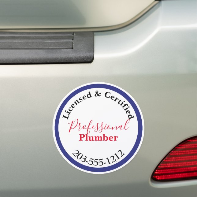 licensed Plumber Advertising HAMbWG Car Magnet (In Situ)