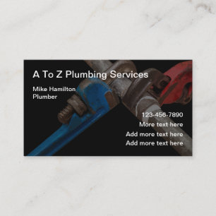 Licensed Plumber Service Business Cards