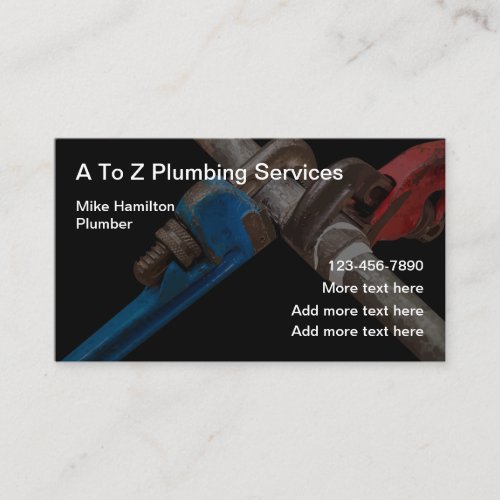 Licensed Plumber Service Business Cards