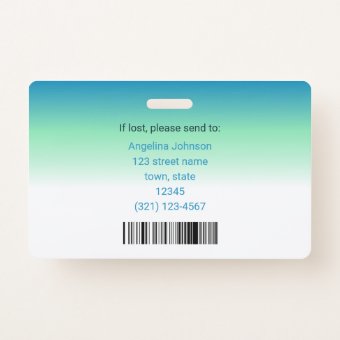 Licensed Practical Nurse LPN Modern Blue Photo ID Badge | Zazzle