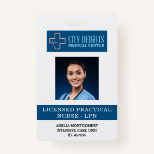 Licensed Practical Nurse LPN Name Photo ID Logo Badge