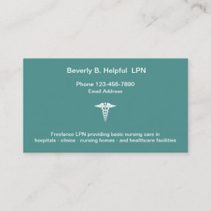 Licensed Practical Nurse Medical Business Card