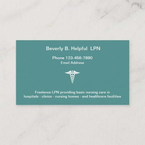 Licensed Practical Nurse Medical Business Card