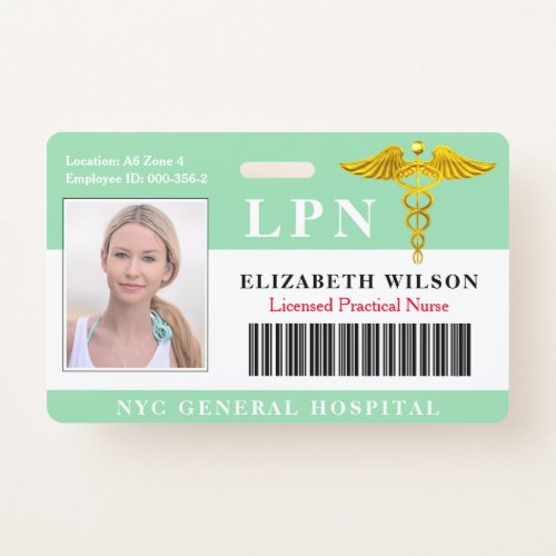 Licensed Practical Nurse  Medical Photo ID Badge