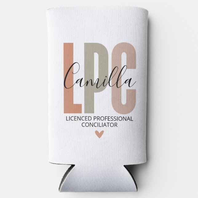 Licensed Professional Counselor Gifts, LPC Therapi Seltzer Can Cooler (Front)