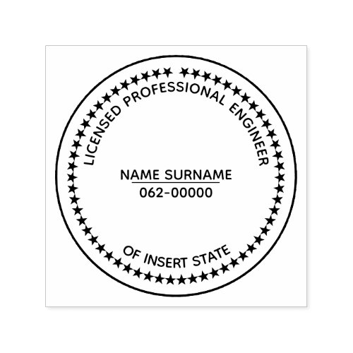 Licensed Professional Engineer State of with stars Self_inking Stamp