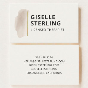 Licensed Therapist Neutral Beige Watercolor Business Card