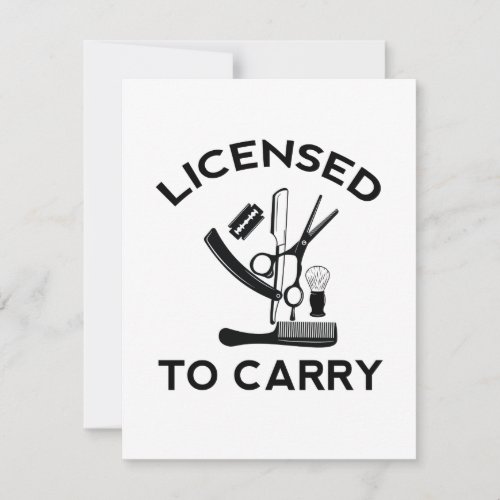 Licensed to Carry Barber Hairdresser