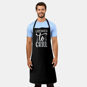 Licensed To Grill BBQ Large Black Apron