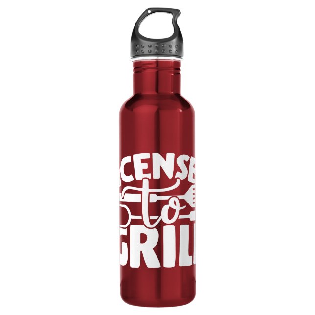 Licensed To Grill Stainless Steel Water Bottle (Front)
