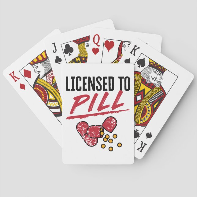 Licensed to Pill Pharmacist Graduation Grad Poker Cards (Back)