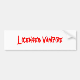 Licensed Vampire Bumper Sticker
