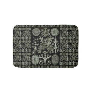 Lichen by Ernst Haeckel, Vintage Nature Plants Bathroom Mat