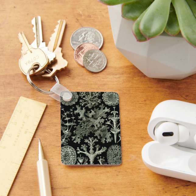 Lichen by Ernst Haeckel, Vintage Nature Plants Keychain (Desk)