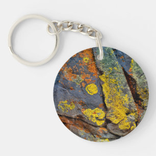Lichen Covered Rocks Keychain