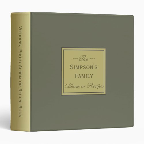 Lichen Green Gold To Photo Wedding Album Recipes 3 Ring Binder