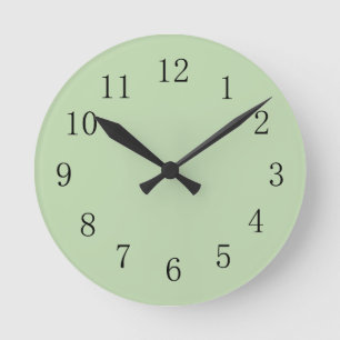 Lichen Moss Green Round (Medium) Wall Clock