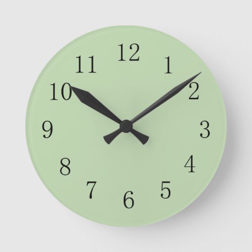 Lichen Moss Green Round Medium Wall Clock