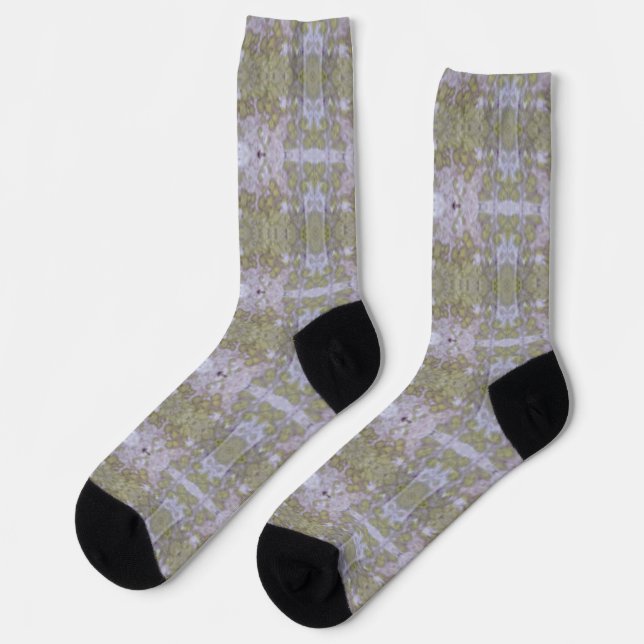 Lichen Moss Tree Bark Patterned Socks (Left)