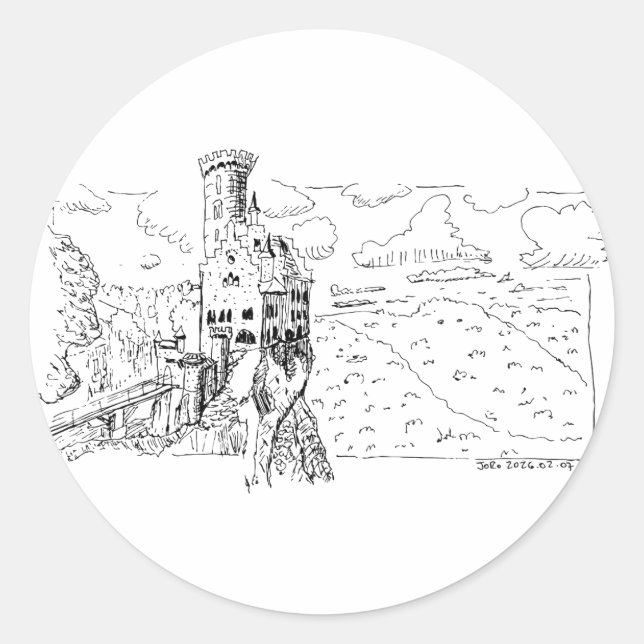 Lichtenstein Castle Classic Round Sticker (Front)