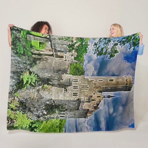 Lichtenstein Castle Germany  Acrylic Art Fleece Blanket