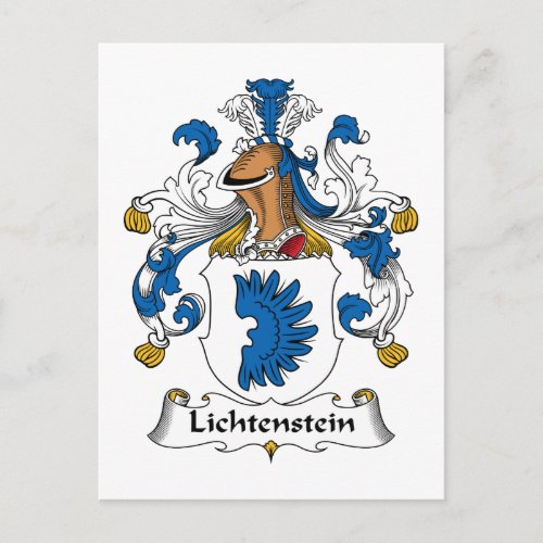 Lichtenstein Family Crest Postcard