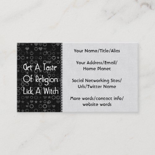 Lick A Witch Business Card