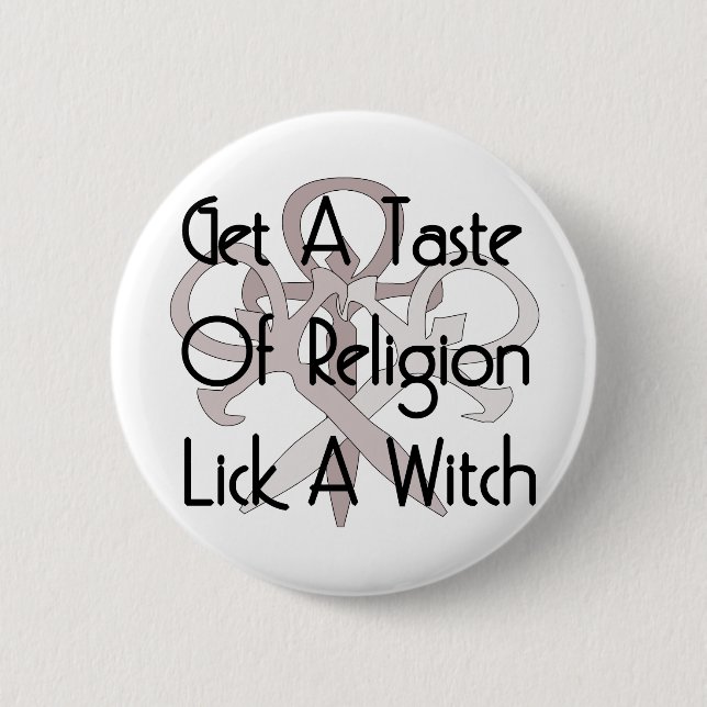 Lick A Witch Pinback Button (Front)