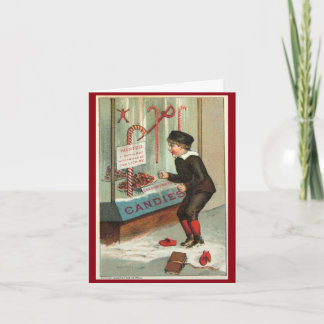 Lick Me Candy Cane Humor Vintage Christmas Joke Holiday Card